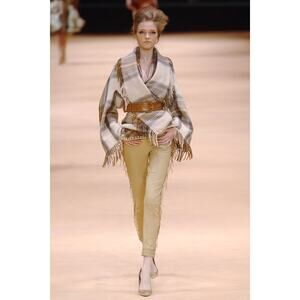 Alexander McQueen Runway Plaid Wool Wrap Jacket